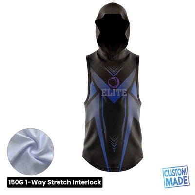 Unisex & Kids' Sublimation Sleeveless Hooded T-Shirt - 150G