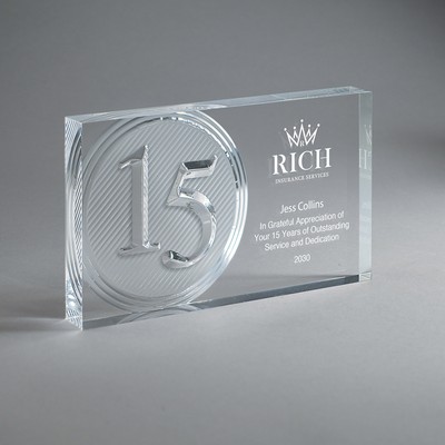 15 Years Anniversary Recognition Award (Clear)