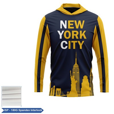 Unisex & Kids' Sublimation Spandex Interlock LS Hooded Tee
