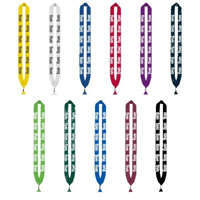 1" Cotton Lanyard with Metal Crimp & Metal Split-Ring