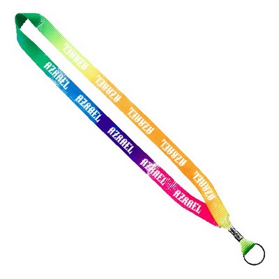3/4" Tie Dye Lanyard with Metal Crimp & Metal Split-Ring
