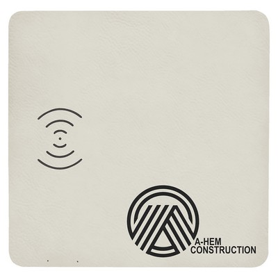White Leatherette Phone Charging Mat