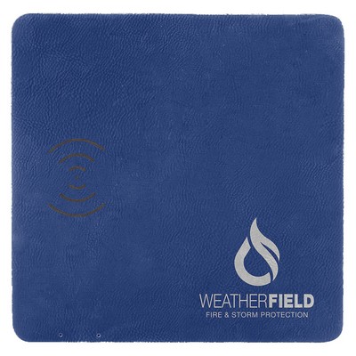 Blue/Silver Leatherette Phone Charging Mat