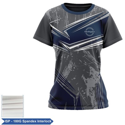 Women's Sublimation Spandex Interlock Short Sleeve T-Shirt