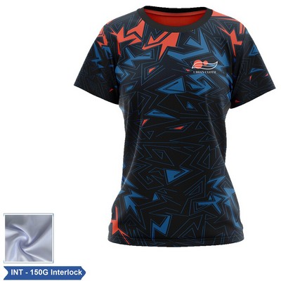 Women's Sublimation 150G Interlock Short Sleeve T-Shirt