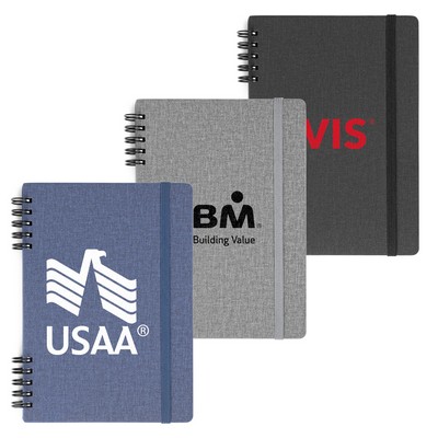 Spiral Linen Leather Notebook