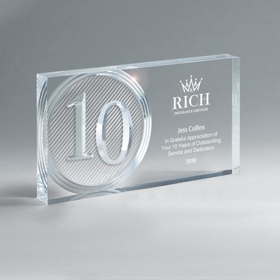 10 Years Anniversary Recognition Award (Clear)