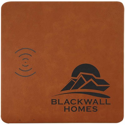 Rawhide Leatherette Wireless Phone Charging Mat w/USB Cord